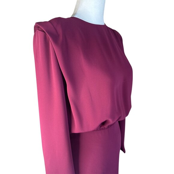 Amanda Uprichard Baldwin Dress in Burgundy XSmall Womens Long Sleeve Mini - Picture 7 of 15